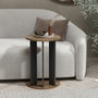 Hanah Home Ema Mesa Auxiliar Nogal, Antracita 34x64x34 cm